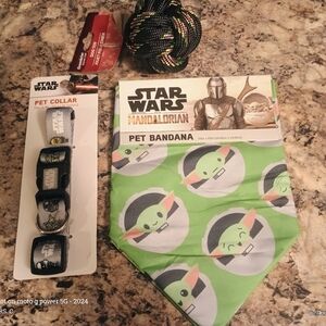 Dog Bundle Star Wars Mandalorian Pet Bandana and Collar Set Christmas Pet Set